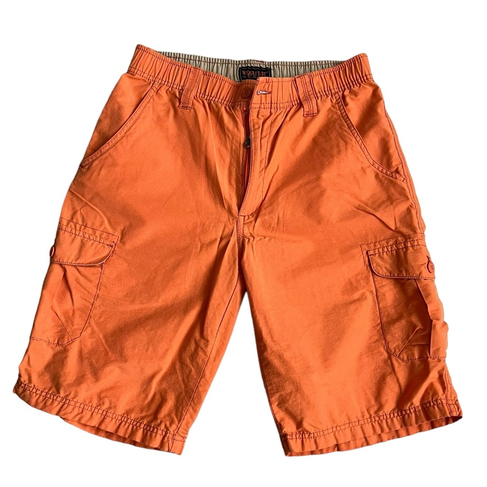 Wearfirst Mens Cargo 11" Shorts Orange Size 34 Cotton Nylon